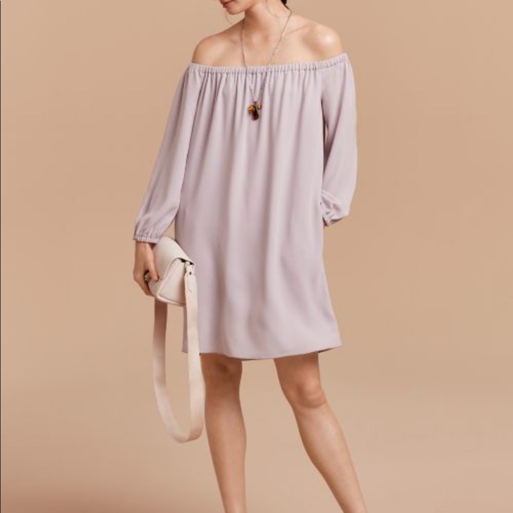 Aritzia/Wilfred off the shoulder dress